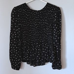 Zara Polka Dot Black and White Blouse